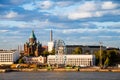 Helsinki, Finland port with historic buildings Royalty Free Stock Photo