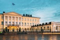 Helsinki, Finland. Presidential Palace In Evening Illuminations. Royalty Free Stock Photo