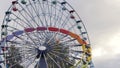 A fast moving ride going up and down inside the amusement park in Helsinki Finland