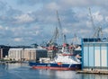 Ice Breaker ship in shipyard in Helsinki, Finland Royalty Free Stock Photo