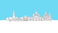 Helsinki Finland Skyline Panorama Vector Sketch