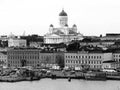 Helsinki Harbor black and white Royalty Free Stock Photo