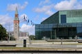 Helsinki Music Centre Musiikkitalo and the National Museum of Finland Kansallismuseo During a Sunny Summer Day