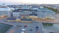 Helsinki port skyline aerial view, Finland