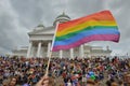 Helsinki Pride 2019 - rainbow flag is an international LGBT symbol