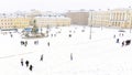 Helsinki Senate Square panorama in winter