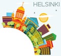 Helsinki Skyline with Color Buildings, Blue Sky and Copy Space. Royalty Free Stock Photo