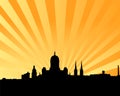 Helsinki skyline vector background