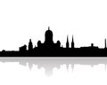 Helsinki skyline vector silhouette