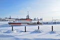 Helsinki. South Harbor in winter Royalty Free Stock Photo