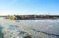 Helsinki spring landscape with ice drift Royalty Free Stock Photo