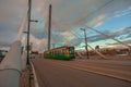 Helsinki, Uusimaa, Finland October 13, 2020 Bridge Island and walking tram