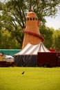 Helter skelter at closed fairground