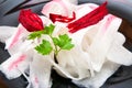 Helthy salad with daikon radish and beetroot