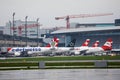 Helvetic Airways and Edelweiss in Zurich Airport, ZRH Royalty Free Stock Photo