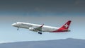 Helvetic Airways Embraer ERJ195 departing Frankfurt Royalty Free Stock Photo