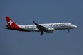 Helvetic Airways flying up in the blue sky Royalty Free Stock Photo