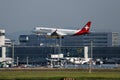 Helvetic Airways plane taking off from Frankfurt Airport, FRA Royalty Free Stock Photo