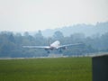 Plane landing at ZÃÂ¼rich Airport Switzerland Royalty Free Stock Photo