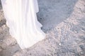 Hem of white dress, space for text Royalty Free Stock Photo