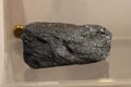 Hematite, Micaceous black collection stone on display selective focus Royalty Free Stock Photo