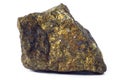 Chalcopyrite mineral from Morocco isolated on a pure white background