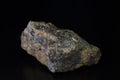 Hematite stone mineral on black background