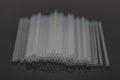 Hematocrit Capillary Tube. Medical capillary glass tubes on black background. Medical capillary tube designed for both safe blood