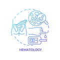 Hematology blue gradient concept icon