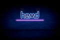 hemd - blue neon announcement signboard Royalty Free Stock Photo