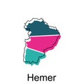 Hemer City Map illustration. Simplified map of Germany Country vector design template