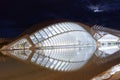 Hemisferic futuristic building scenic night view in the City of Arts and Sciences, Valencia, Spain