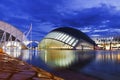 Hemisferic modern building night view in the City of Arts and Sciences, Valencia, Spain Royalty Free Stock Photo