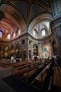 Hemispherical apse with altar on left and south transept with Black Madonna shrine, Notre-Dame de la Daurade, Toulouse