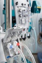 Hemodialysis bloodline tubes in dialysis machine Royalty Free Stock Photo