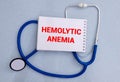 Hemolytic anemia writting on table background. Royalty Free Stock Photo