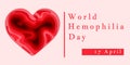 Hemophilia World Day Poster. Emblem medical sign for 17 april. World blood donor day. Vector illustration