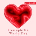 Hemophilia World Day Poster. Emblem medical sign for 17 april. World blood donor day. Vector illustration