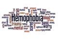 Hemophobia fear of blood word cloud concept