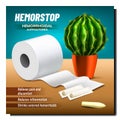 Hemorrhoidal Suppositories Banner Vector