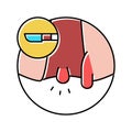 hemorrhoids disease color icon vector illustration