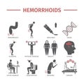Hemorrhoids icon Infographics. Vector signs for web graphics.