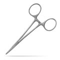Hemostatic forceps, MOSKITO for a temporary stop of bleeding, have working sponges with a small notch and conical outer