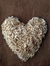 Hemp hurd love heart Royalty Free Stock Photo