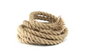 Hemp or jute rope isolated on white background Royalty Free Stock Photo