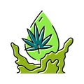 hemp oil liquid yellow color icon vector illustration