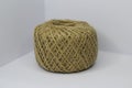 Hemp rope ball on angular isolated background Royalty Free Stock Photo