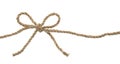 Hemp rope with bow knot on white background Royalty Free Stock Photo