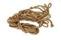 Hemp rope on a white background Royalty Free Stock Photo