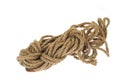 Hemp rope on a white background Royalty Free Stock Photo